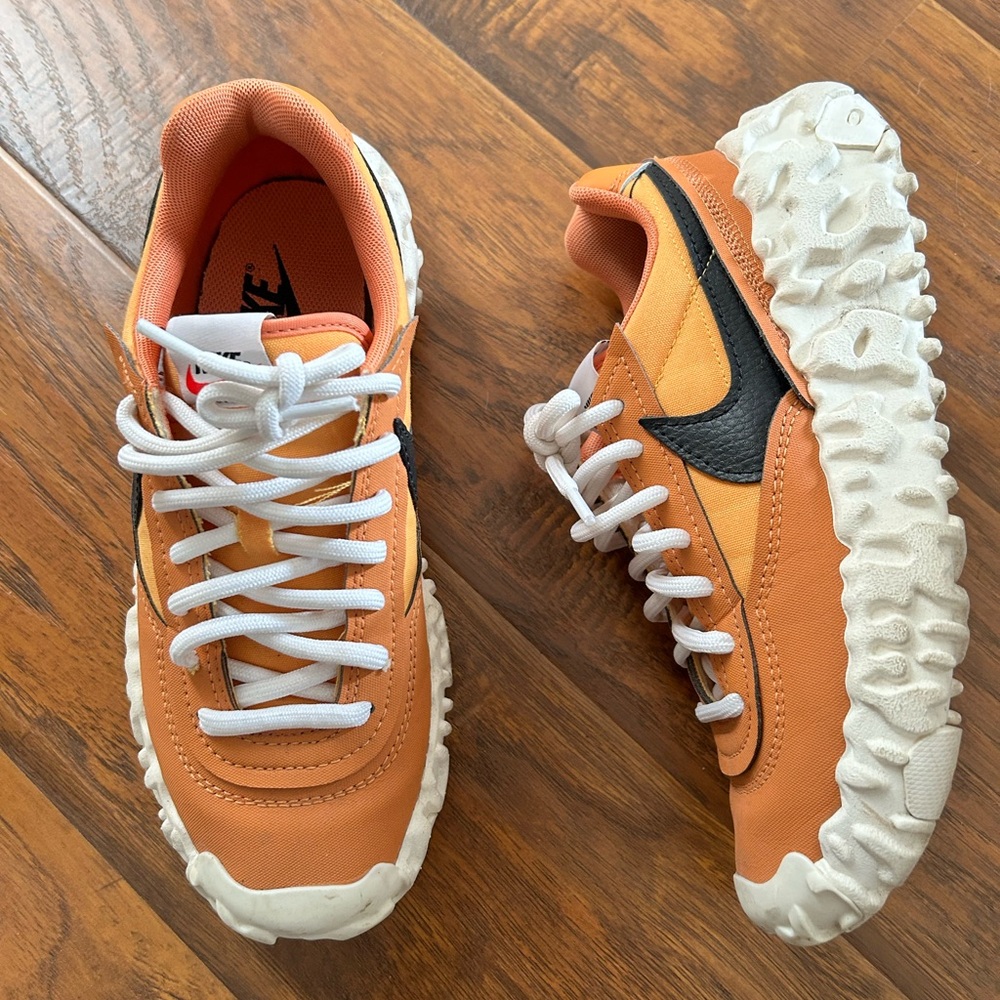 Nike Men's Orange and White Sneakers